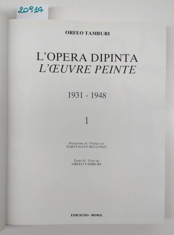 Orfeo Tamburi L'opera dipinta 1931-1983 Edicigno Roma 1983 | Immagine Gallery 3