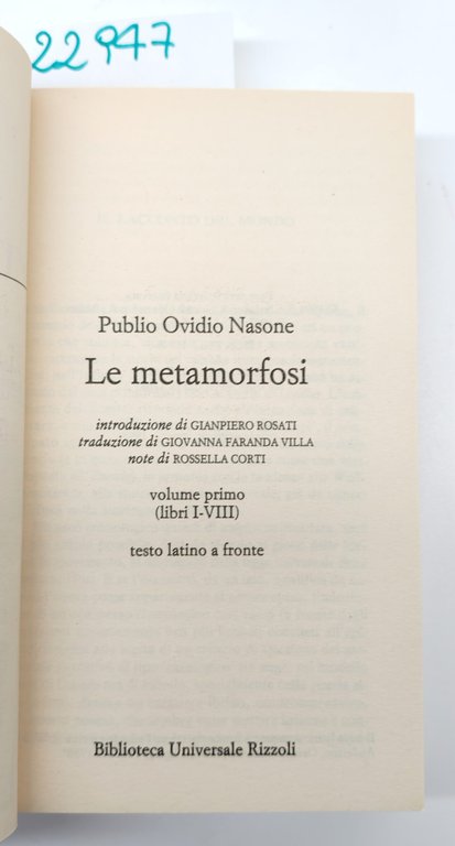 Ovidio Le metamorfosi due volumi 5° edizione 1999 BUR Rizzoli | Immagine Gallery 5