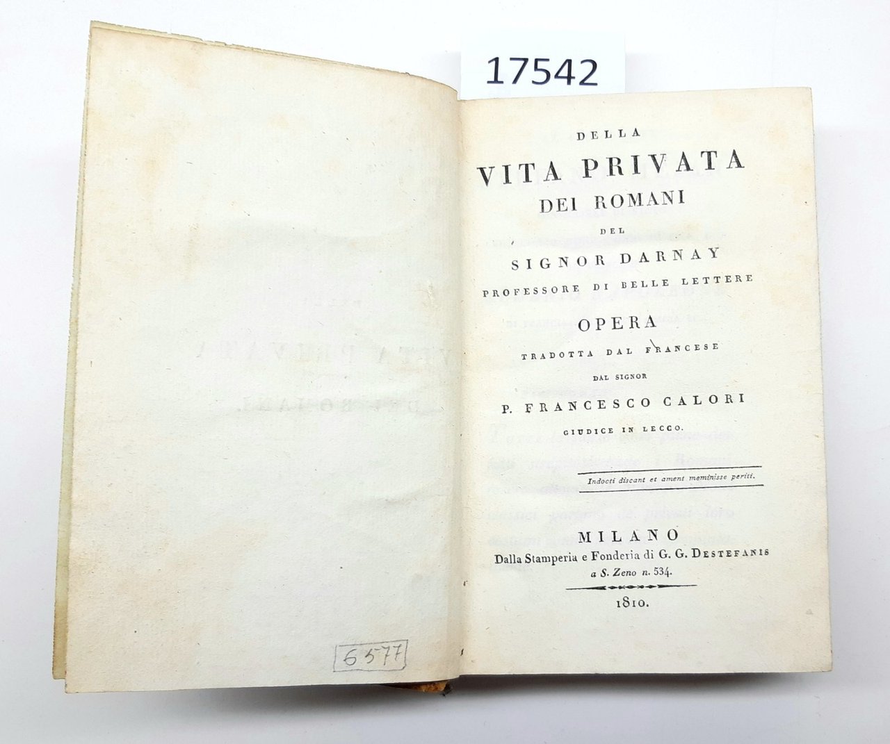 P. Francesco Calori Della vita privata dei romani del signor …