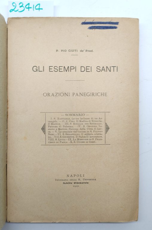P. Pio Ciuti Gli esempi dei santi orazioni paregiriche Achille … | Immagine Gallery 4