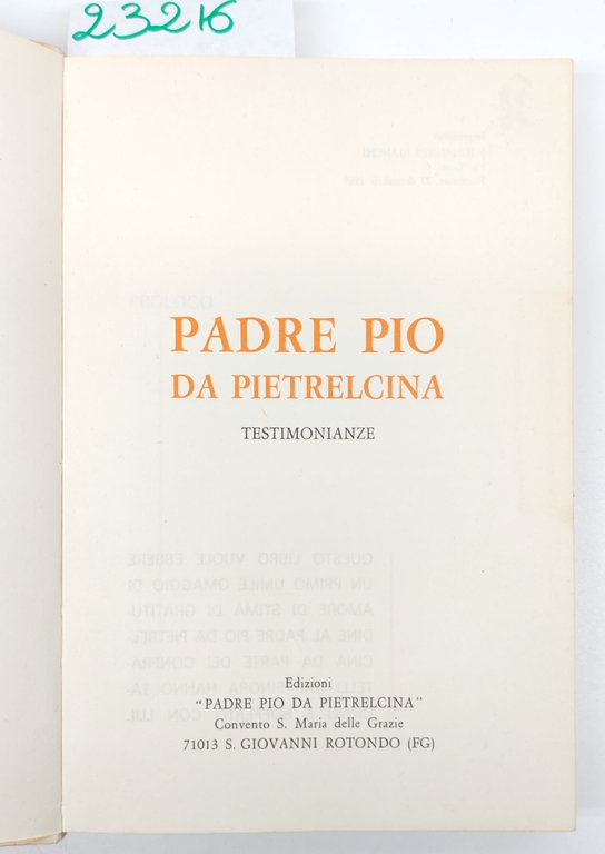 P. Vincenzo da Casacalenda Padre Pio da Pietrelcina Testimonianze 1969 | Immagine Gallery 4