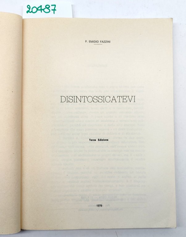 Padre Emidio Fazzini Ofm Disintossicatevi 3° edizione 1976