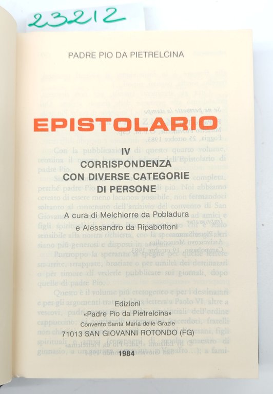 Padre Pio da Pietrelcina epistolario IV corrispondenza con diverse categorie … | Immagine Gallery 3