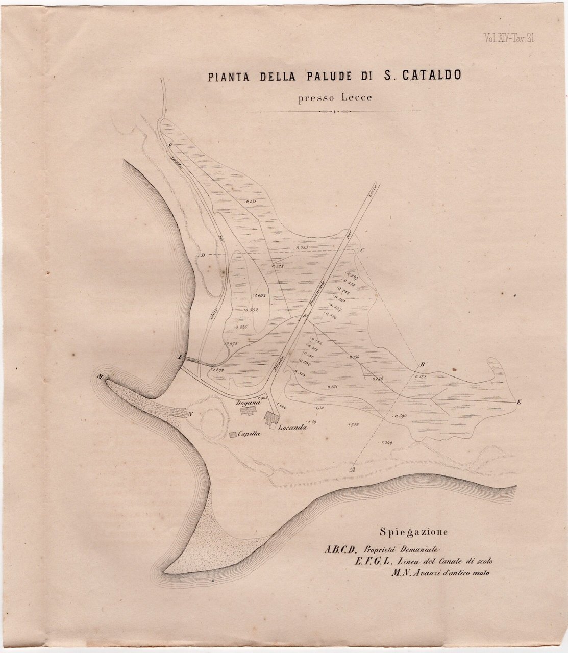 Paludi lungo l'Adriatico in provincia d'Otranto e di Lecce 1866 …