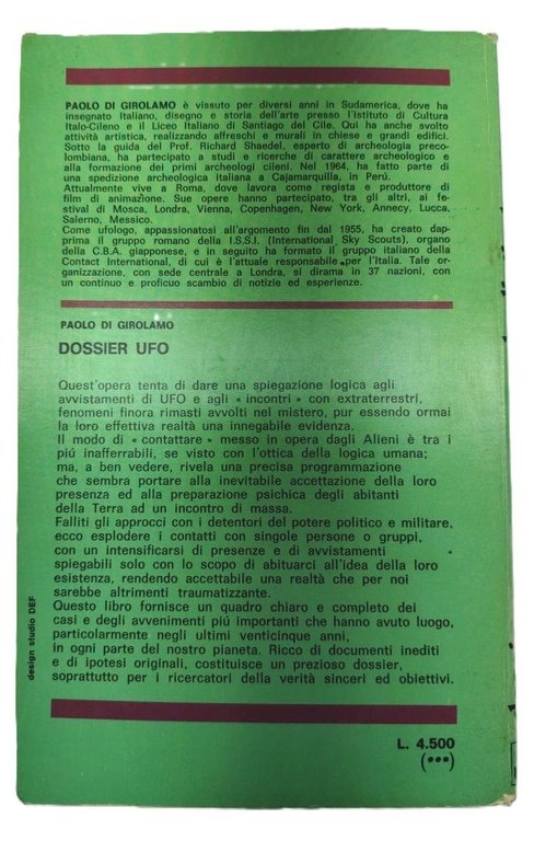 Paolo di Girolamo Dossier UFO Edizioni Mediterranee 1976