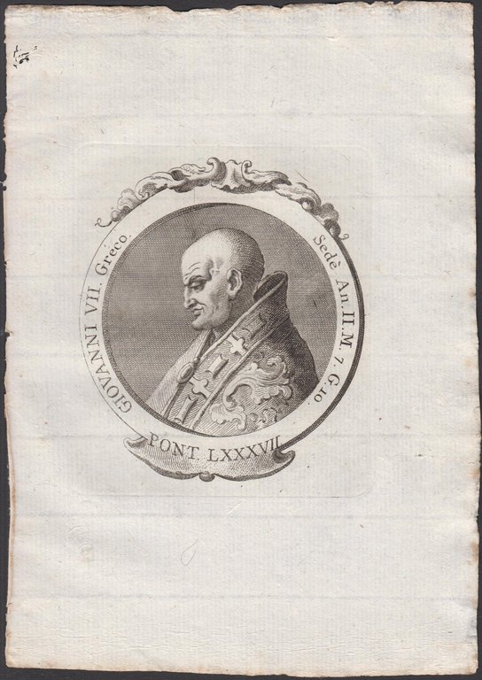 Papa Giovanni VII Greco Pont. LXXXVII