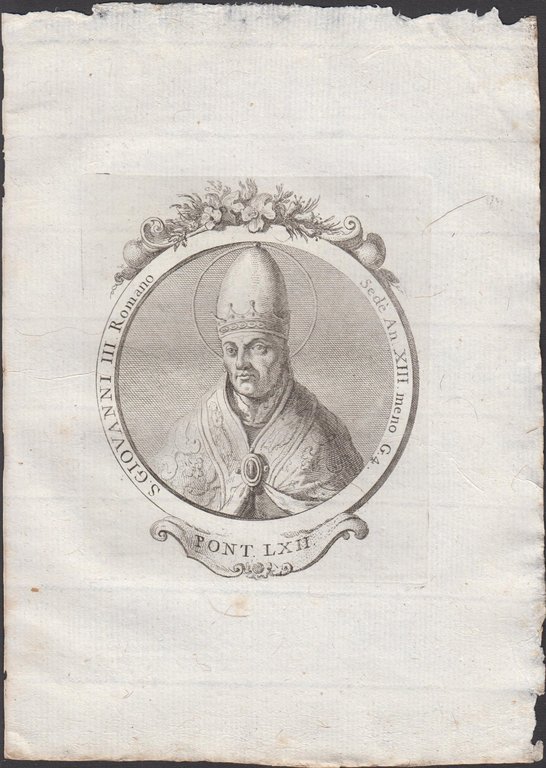 Papa S. Giovanni III Romano Pont. LXII