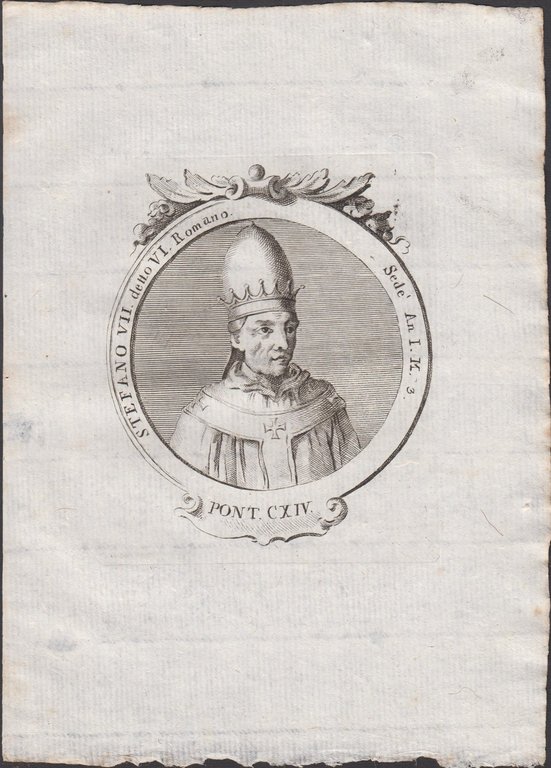 Papa Stefano VII detto VI Romano Pont. CXIV