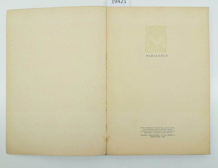 Parallelo rivista trimestrale di letteratura arte e cultura anno I … | Immagine Gallery 3