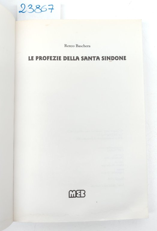 Parenzo, Baschera, Le profezie della Santa Sindone, MEB, 1998 | Immagine Gallery 4