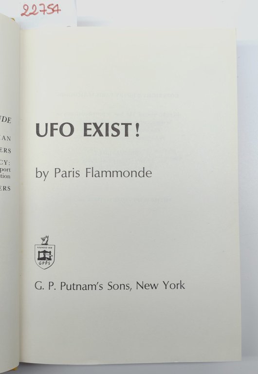 Paris Flammonde UFO exist the lasted citings Putnam's sons 1976 | Immagine Gallery 4
