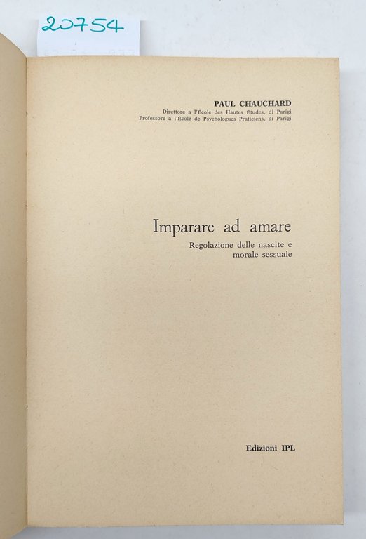 Paul Chauchard Imparare ad amare IPL 1967