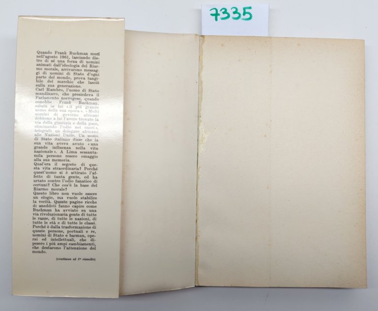 Peter Howard Il segreto di Frank Buchman Cappelli 1962 2∞ …