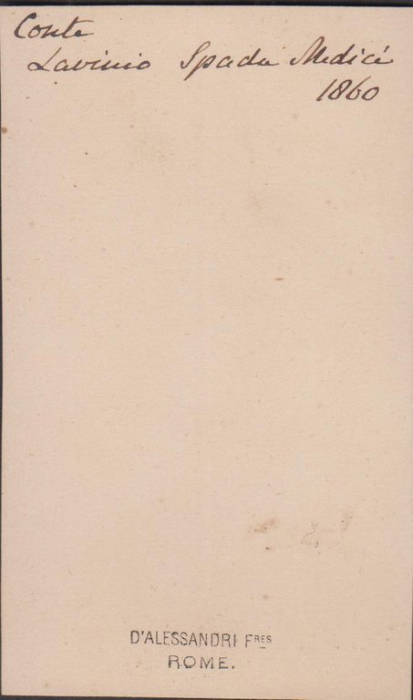 Photo foto cdv albumina Conte Lavinio Spada Medici D'Alessandri 1860