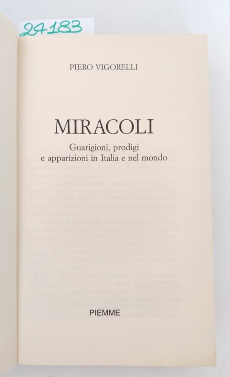 Piero Vigorelli Miracoli Piemme 2° edizioni 2002 | Immagine Gallery 5