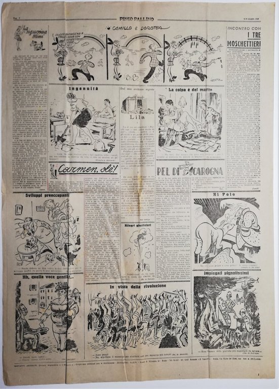 Pinco Pallino settimanale umoristico illustrato-2 numeri anno I°numero 8-10-1946 | Immagine Gallery 6