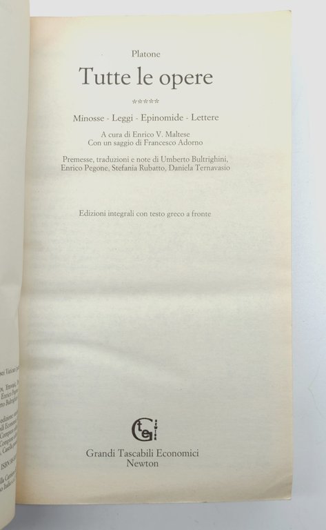 Platone Tutte le opere 5 volumi Grandi Tascabili Newton 1997 | Immagine Gallery 12