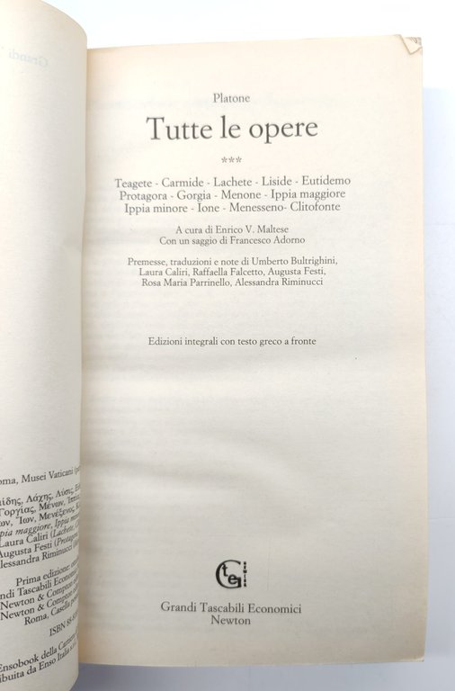 Platone Tutte le opere 5 volumi Grandi Tascabili Newton 1997 | Immagine Gallery 9