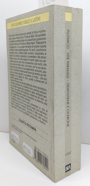 Plutarco Vite parallele Demostene Cicerone BUR Rizzoli 4° edizione 2000 | Immagine Gallery 2