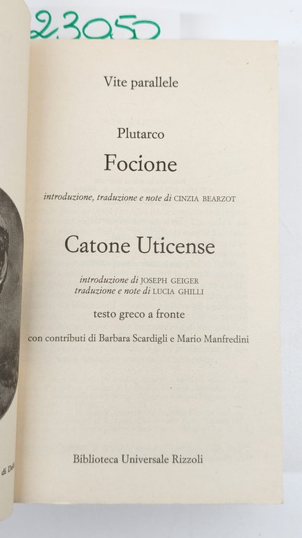 Plutarco Vite parallele Focione Catone Uticense BUR Rizzoli 1° edizione … | Immagine Gallery 4