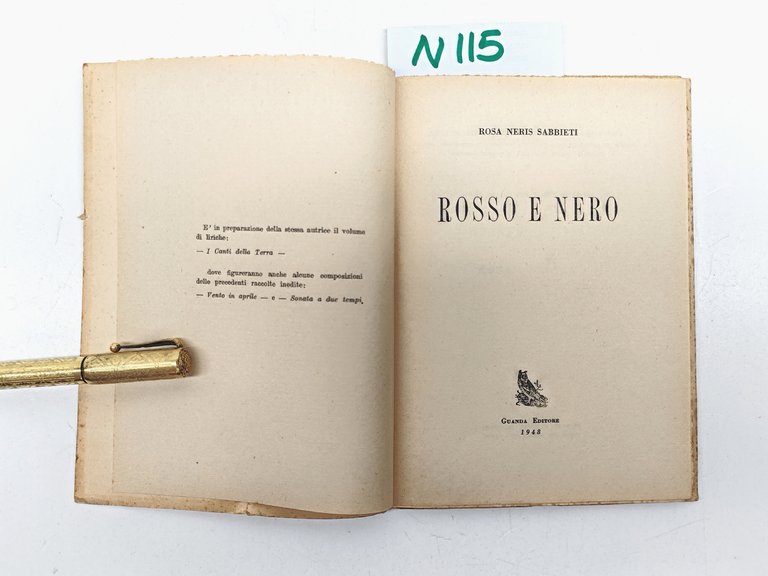 Rosa Neris Sabbietti Rosso e nero Guanda 1948