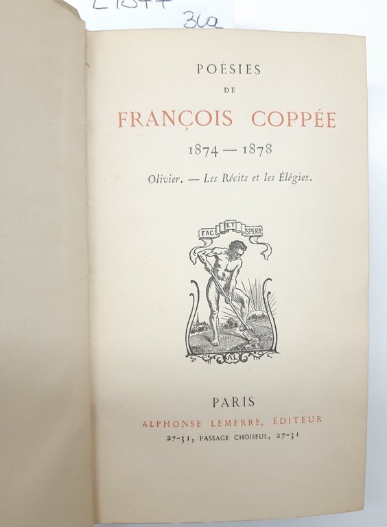 Poesie De Francois Coppee 1869 -1878 tre volumi Lemerre Paris