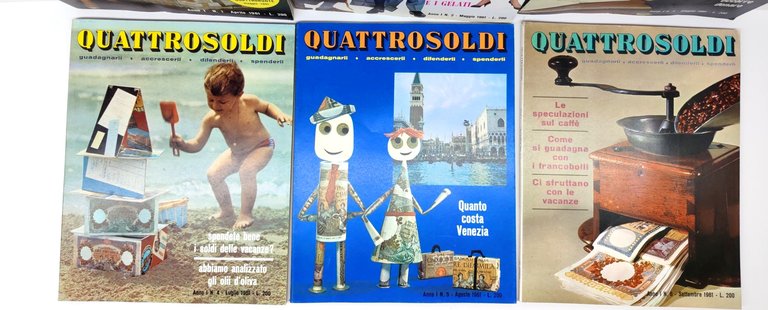 Prima annata completa 9 numeri Quattrosoldi 1961 Domus