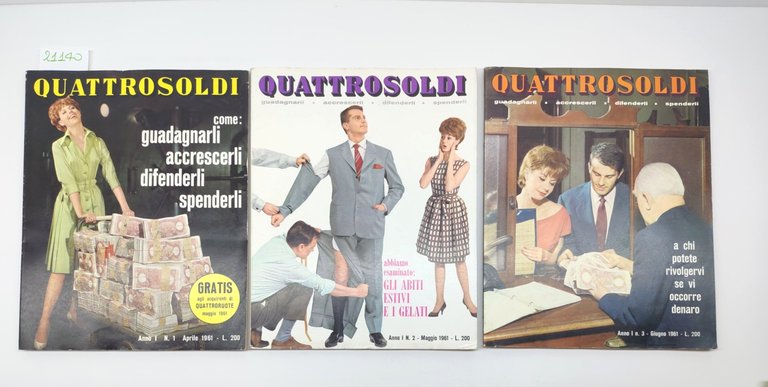 Prima annata completa 9 numeri Quattrosoldi 1961 Domus