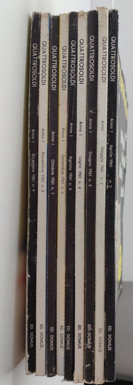 Prima annata completa 9 numeri Quattrosoldi 1961 Domus