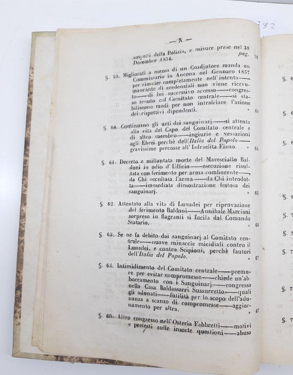 Processi Tribunale Supremo Della Consulta Commissaria Anconetana Roma 1861