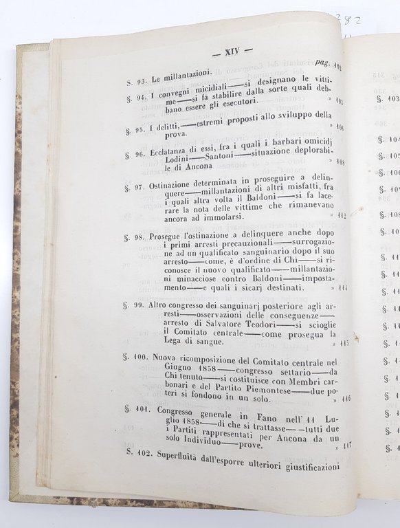 Processi Tribunale Supremo Della Consulta Commissaria Anconetana Roma 1861