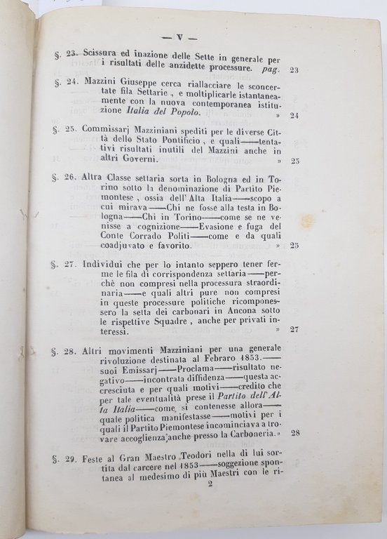 Processi Tribunale Supremo Della Consulta Commissaria Anconetana Roma 1861