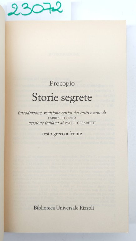 Procopio Storie segrete BUR Rizzoli 1° edizione 1996 | Immagine Gallery 3