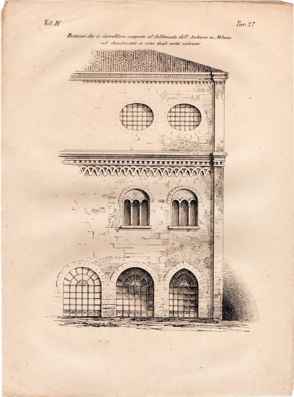 Progetto per chiudere con vetrerie gli archi del Palazzo dell'antico …
