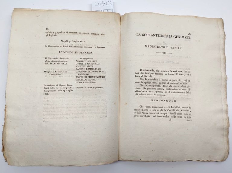 Provvedimenti ed istruzioni proposte al ministero dell'interno dalla soprintendenza generale …