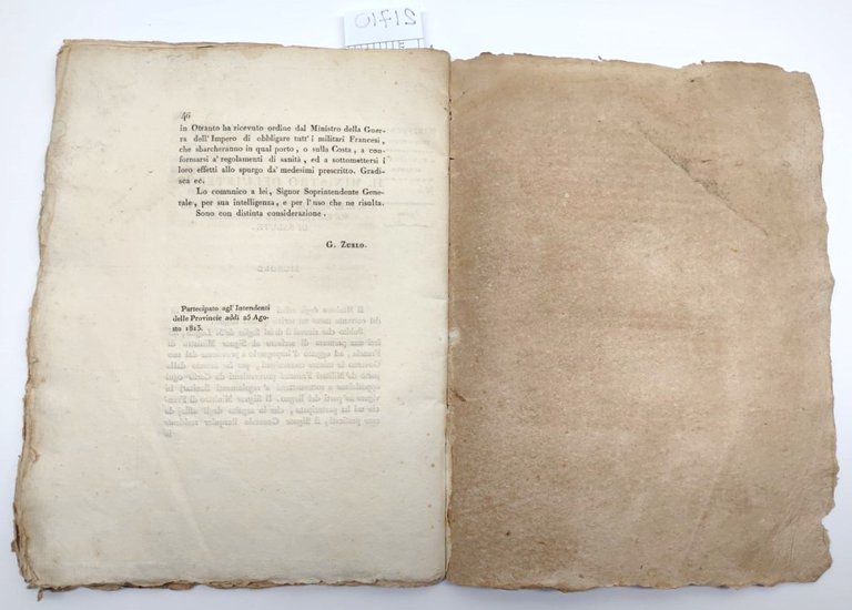 Provvedimenti ed istruzioni proposte al ministero dell'interno dalla soprintendenza generale …