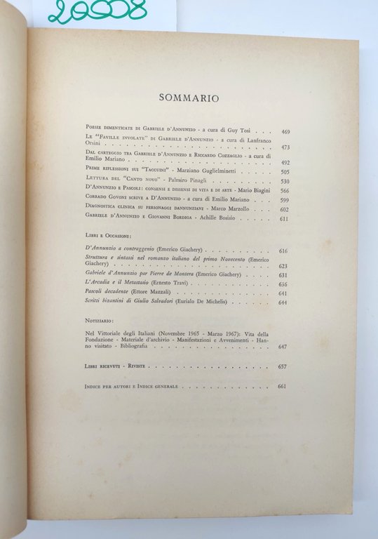 Quaderni Dannunziani fascicolo XXXIV XXXV 1966 Fondazione Il Vittoriale Degli …
