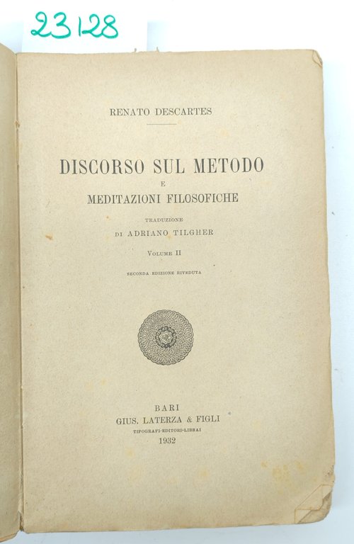 R. Descartes Discorso sul metodo e meditazioni filosofiche volume 2° … | Immagine Gallery 3
