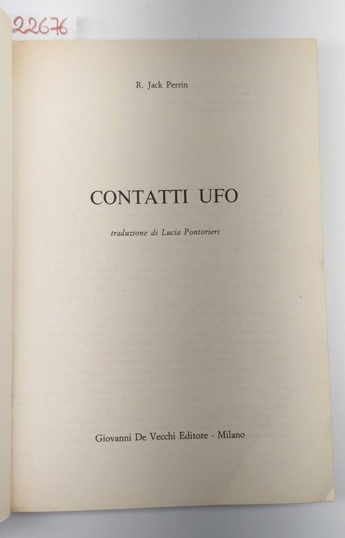 R. Jack Perrin Contatti UFO De Vecchi 1978