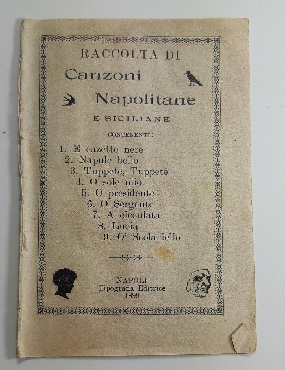 Raccolta di canzoni napoletane e siciliane Napoli 1900
