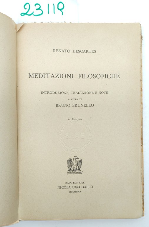 Renato Descartes Meditazioni filosofiche Gallo 1952 | Immagine Gallery 3