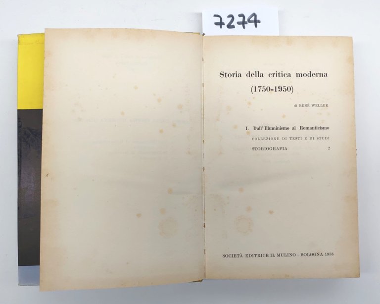 RenË Wellek Storia della critica moderna dal dall'illuminismo al Romanticismo …