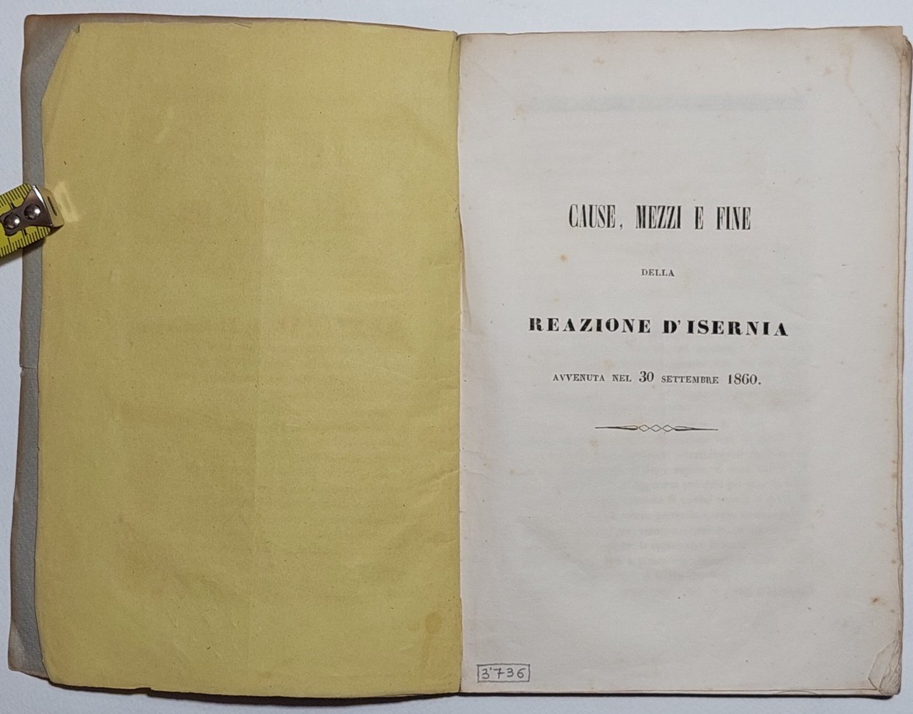 Risorgimento Cause mezzi e fine della reazione di Isernia avvenuta …