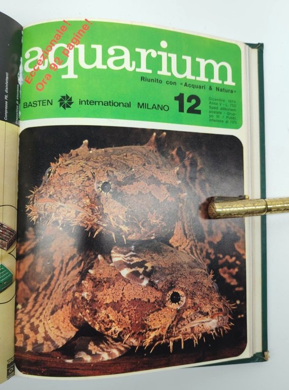 Rivista Aquarium annata 1974 12 numeri