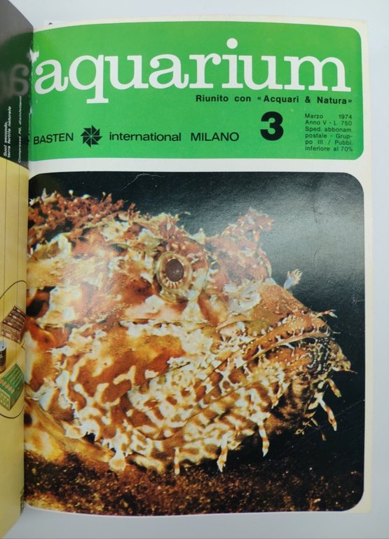 Rivista Aquarium annata 1974 12 numeri
