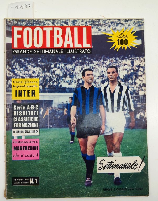 Rivista Calcio Football Grande Settimanale Illustrato 15 Ottobre 1959 Manfredini … | Immagine Gallery 2