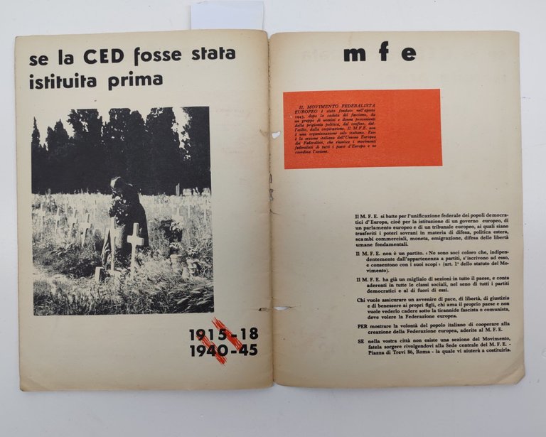 Federazione Europea comunità europea di difesa CED senza data 1950 …