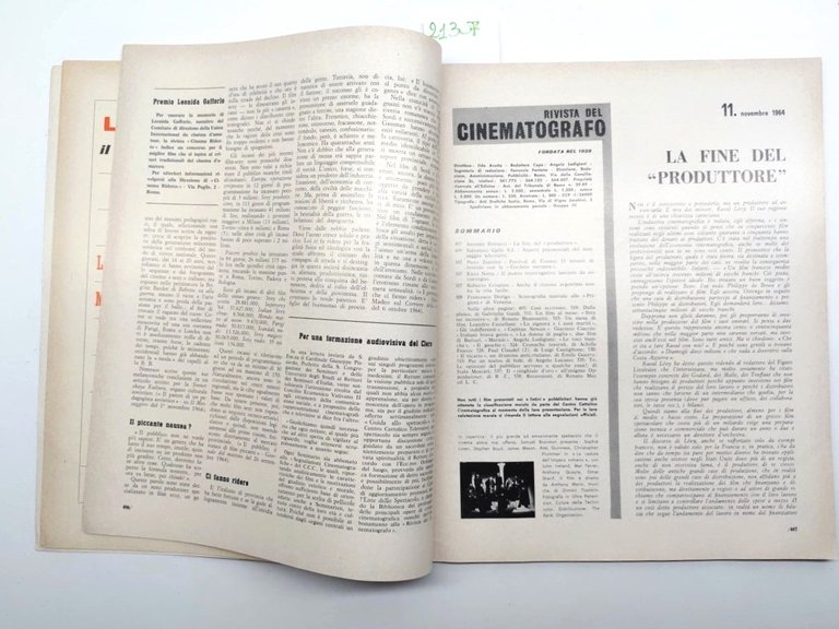 Rivista del cinematografo numero 11 novembre 1964 Sofia Loren Omar …