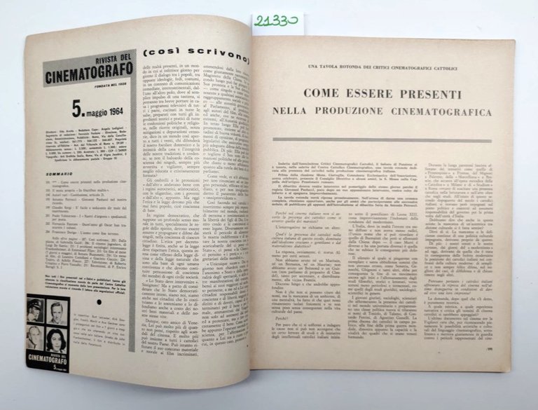 Rivista del cinematografo numero 5 maggio 1964 Burt Lancaster Kirk …