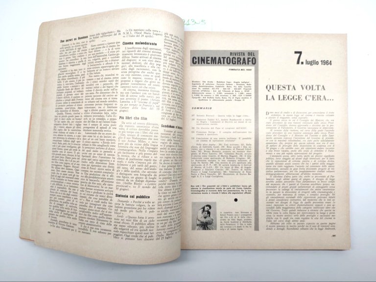 Rivista del cinematografo numero 7 luglio 1964 Yehan Simmons e …